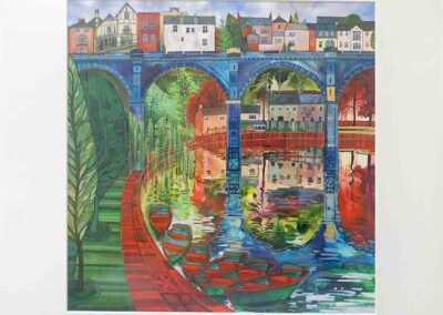 Kate Lycett KT36 'The Viaduct' (Knaresborough) Enhanced Ltd edn print 65 of250 mounted to 58x58cm Sol hoping for new stock