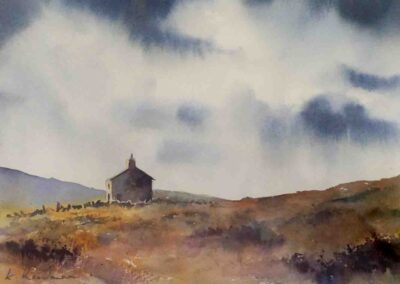 Kate Readman KR05_'Cottage on the Moor' watercolour 16x13in £75