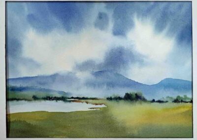 Kate Readman KR06 'Lakeside View' watercolour 16x13in £75