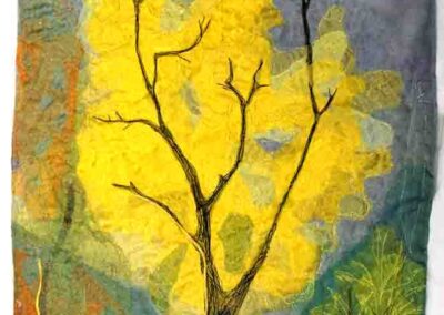 Kate Stewart KS17 'Yellow Tree' machine embroidery £150