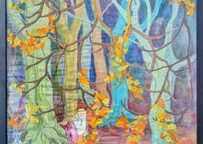 Kate Stewart KS25 'Spring and Fall, Painted and embroidered fabric,72x52cm £325