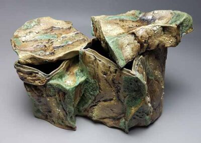 Kath Bonson KB2245 'Double Topstones' Stoneware with textured glazes and oxides £120