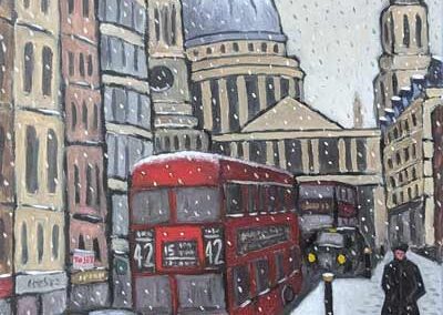 Kawa Saed KAS03 'London Under Snow' oil on canvas 51x61cm £260