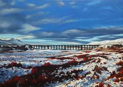 L Amy Charlesworth AC99 'Red Ribblehead' oil on canvas 62 x 43cm SOLD