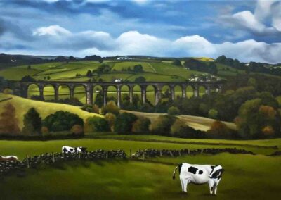 L. Amy Charlseworth AC 124 Posing Cow, Hewenden Viaduct 81x57cm £390
