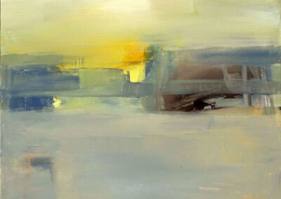 Leyla Murr LM35 'Sunset' acrylic on canvas 24x24in £400