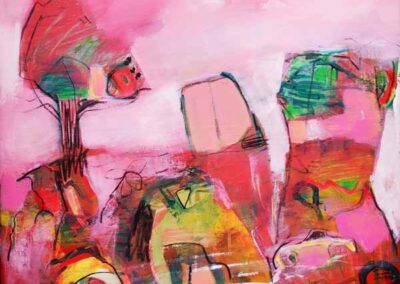Leyla Murr LM78 'Sundown' Acrylic on canvas, framed 63x63cm £595