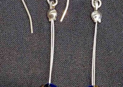 Lis Holt LH9 Drop Earings shiny blue and gold £38