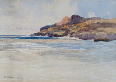 Maud Raphael Jones 1863 to1935 MRJ03 'Coastal Scene' Possibly Ravenscar 1906 watercolour Framed to44x54cm £140