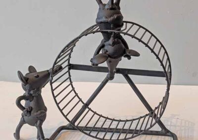 Mick Kirkby Geddes MKG34 'Mice with wheel' Welded steel £XXXlr