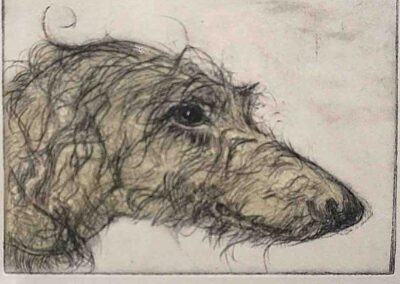 Mike Moor MM05 'Albert' drypoint with watercolour unframed £65