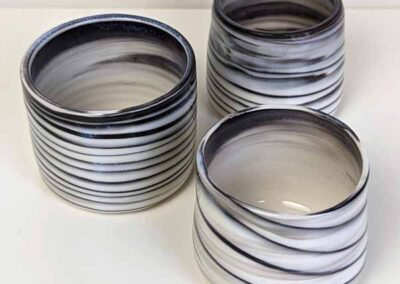 Nadine Blakemore ND03 ND04 ND05 Neriage Porcelain Vessels c6cm tall £42 eachlr