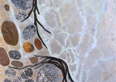 Nancy Stedman NS08 'Shoreline' Collage and Acrylic 70x52cm £250