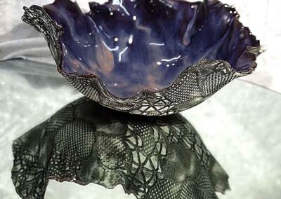Nettleton Pottery NP17 Elsie. Black. Purple. porcelein 17x4x6.5cm £65