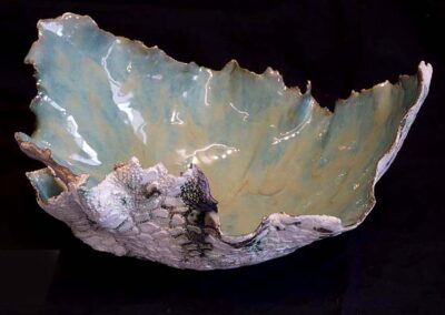 Nettleton Pottery NP34 Freda Copper Turquoise Porcelain Bowl £175