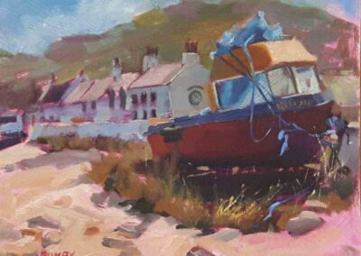 Pam Bumby PB05 'Saltburn on a Hot Day' oil on board 10x8in £240