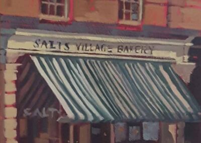 Pam Bumby PB12 'Salts Village Bakery' oil on board framed £240