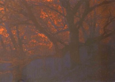Paul Hudson PH08 'Red Moonrise' Screenprint 36x24cm framed to 69x53cm lr