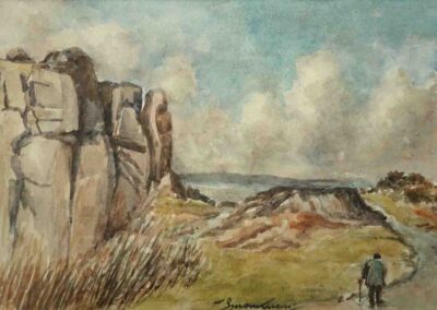 Percy Monkman 1892-1986 PM02 'Moor Edge, Baildon' watercolour 40x28cm £80