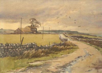 Percy Monkman 1892-1986 PM04 'Dales Farm' watercolour 48x43cm £100