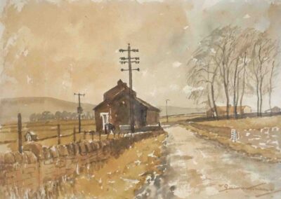 Percy Monkman 1892-1986 PM05 'Dales View' watercolour 36x26 framed to 53x45cm £50