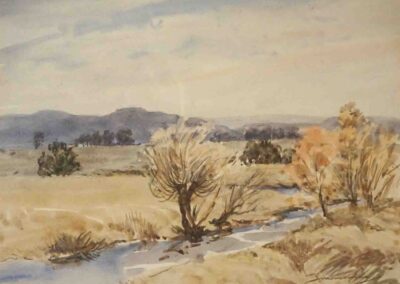 Percy Monkman 1892-1986 PM06 'Dales Beck Looking Towards Ingleborough' watercolour 32x24 framed to 49x41cmcm £70