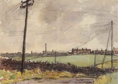 Percy Monkman 1892-1986 PM11 'Landscape Near Denholme' 1928 watercolour framed to 51x43cm £220