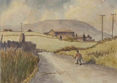 Percy Monkman 1892-1986 PM18 'Trough Lane, Oxenhope' watercolour framed to 63x50cm £190