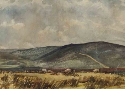 Percy Monkman 1892-1986 PM19 'Moorland Above Wharfedale' watercolour framed to 68x50cm £260