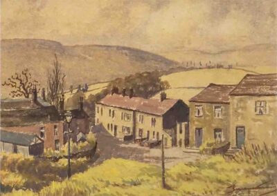 Percy Monkman 1892-1986 PM20 'Dales Village' watercolour framed to 64x50cm £150