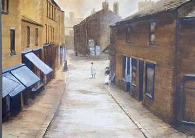 Peter Clarke PC03 'Old Church Green Keighley' Acrylic framed to 53x43cm lr