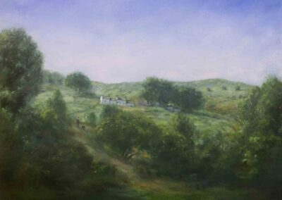 Rachel Hinds CA39 'White Wells, Ilkley Moor' oil on box canvas 30x40cm £250