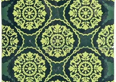 Richard Smith RS04 '1970's Green Textile design by Walbroke and Parkin'. gouach painted artwork framed to 59x63cm £375