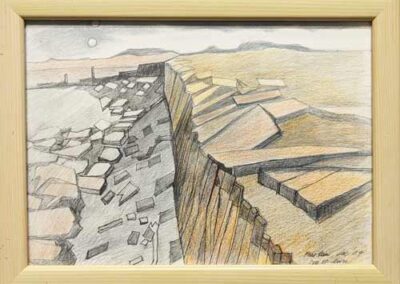 Robert Henry Lee 1915 to 2007 Bingley RL06 'Pear Run Isle of Lewis' ink and coloured pencil 33x24cm SOLD