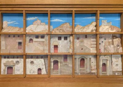 Robert Henry Lee 1915 to 2007 Bingley RL15 'Les Baux en Provence III' 1995 Carved Stone in wooden frame Construction 75x44cm £320