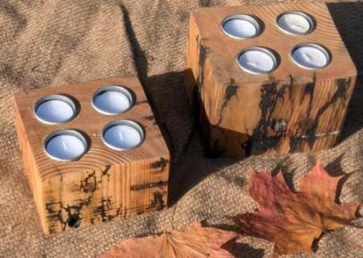 Rustic Route RR17 Pine Fractal 4 Tea light holders £35