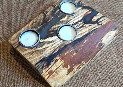 Rustic Route RR23 Ash Fractal Offset 3 Tea light holder £45