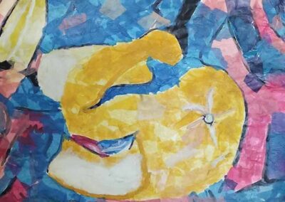 Siyma Hussain SHU01 'Tangerine Peel' tissue paper collage £150
