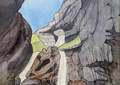 Stella Verity SV29 'Orchid' watercolour and pen framed to 43x53cm £130lr