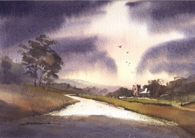 Steve Dunne SD03 'Country Church' Watercolour Framed to 47x56 £95