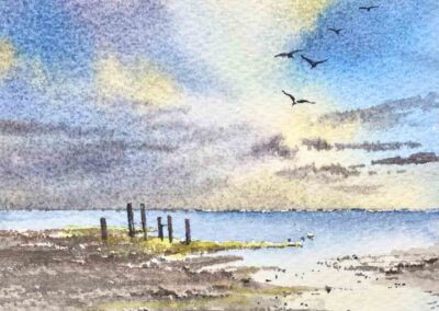 Suzanne McQuade SM05 'Morning Light'. Original Watercolour. Framed to 13x13cm £65