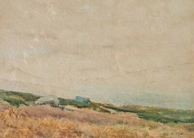 Tom Clifton Butterfield 1856-1935 (Keighley) TCB01 'Mist on Keighley Moor' 1910 watercolour 29x26cm framed to 49x35cm £150