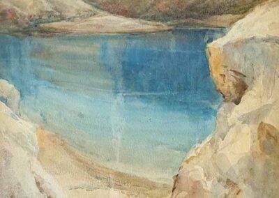Tom Clifton Butterfield 1856-1935 (Keighley) TCB04 'Old Clay Pit, Keighley' 1913 watercolour 29x26cm framed to 45x42cm £260