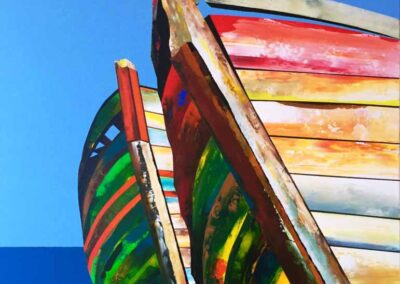Tony Dexter TD14 'The-Broken-Boats' Acrylic on Canvas 30x30in £365
