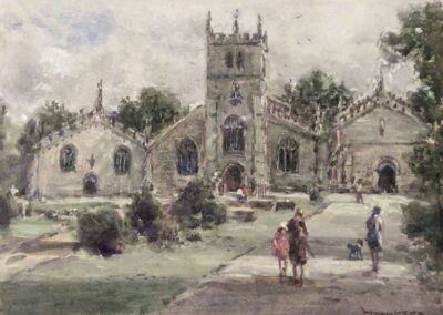 William Manners 1860-1942 WM01 'Kendal Parish Church' watercolour 18x13cm framed to 35x31cm £180