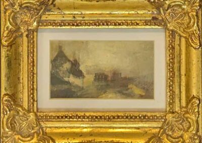 William Morrison WM67 'Fife Coast, St Andrews 2' acrylic 11x6cm framed to 22x17cm £250lr