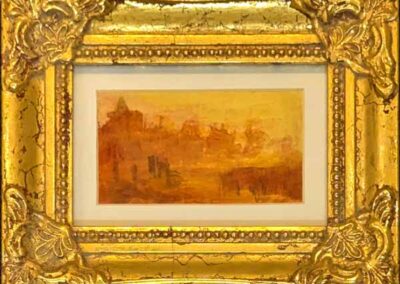 William Morrison WM68 'Fife Coast, St Andrews 3' acrylic 11x6cm framed to 22x17cm £250lr