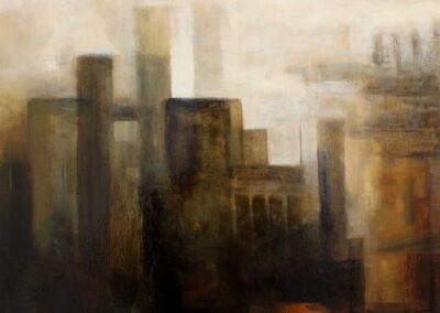 William Morrison WM69 'Brighouse Silos' Oil on Canvas. Framed to 64x53cm £550