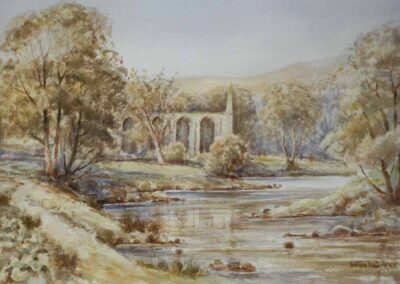 William Parker 1922-2017 WP07 'Bolton Abbey' watercolour 55x37cm framed to72x55cm £180