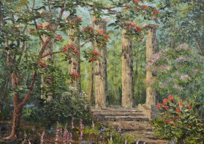 ds560 'Supporting only the Sky: The Stone Pillar Folly at Harlow Carr 30x30" SOLD